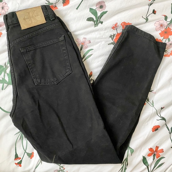 Vintage Calvin Klein Mom Jeans Black Size 8 - Picture 2 of 6